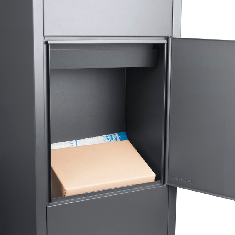 Steel Large Single Compartment Locking Parcel Drop Box With Keyed Access - Gray