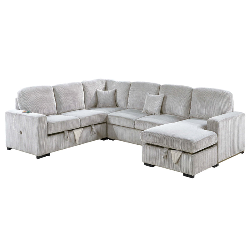 Modern Design Convertible Sectional Storage Bed With USB Port