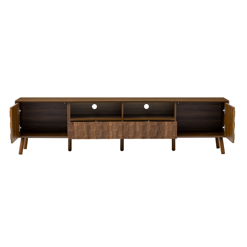 TV Stand With Drawers And Cable Management - Walnut