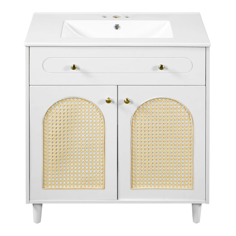 Modern Bathroom Vanity With Sink, Cabinet With Adjustable Shelf