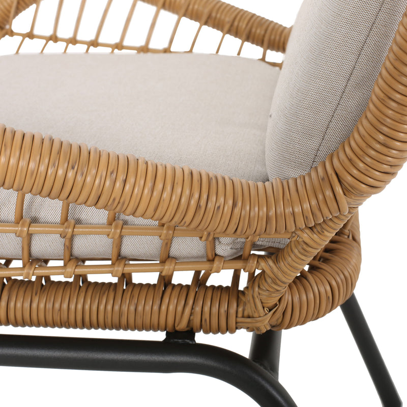Outdoor Wicker Club Chair With Cushions (Set of 2)