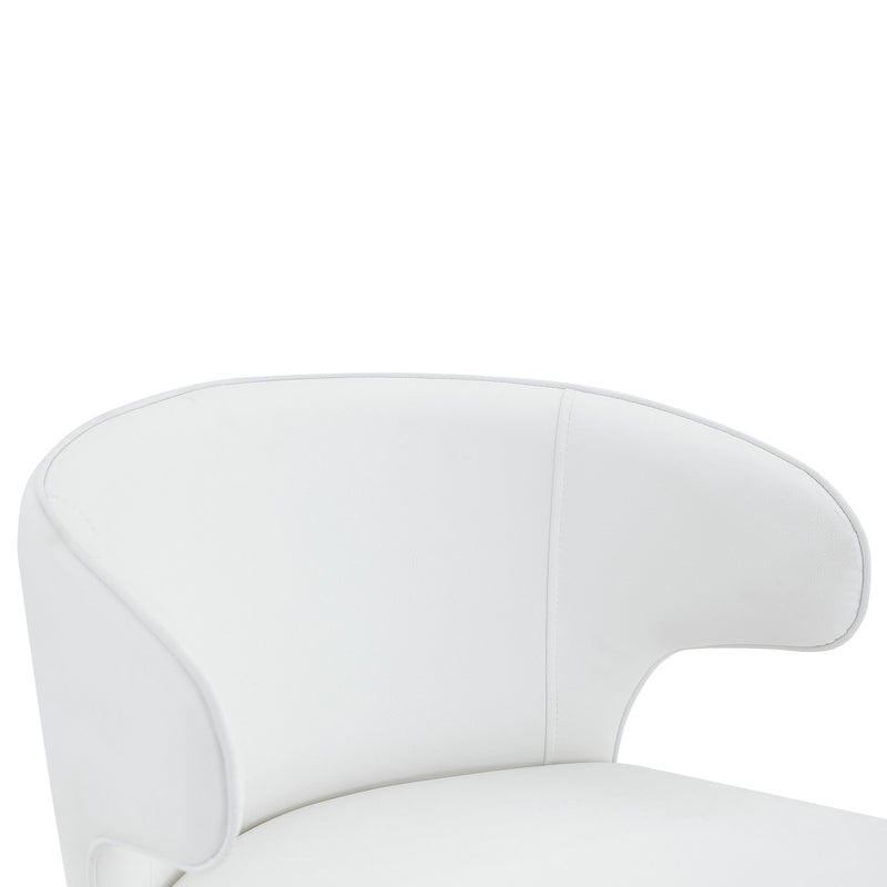 Adjustable Swivel Bar Chair With High Back Support For Kitchen Counter (Set of 2) - White / Silver