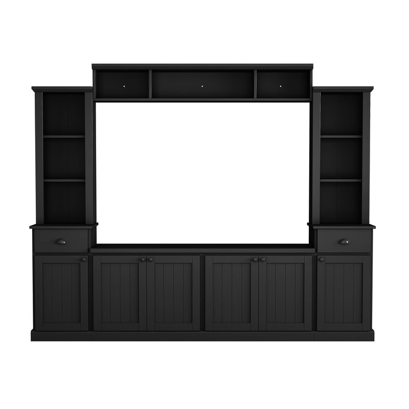 Minimalist Entertainment Wall Unit Set With Bridge For TVs Up To 75"