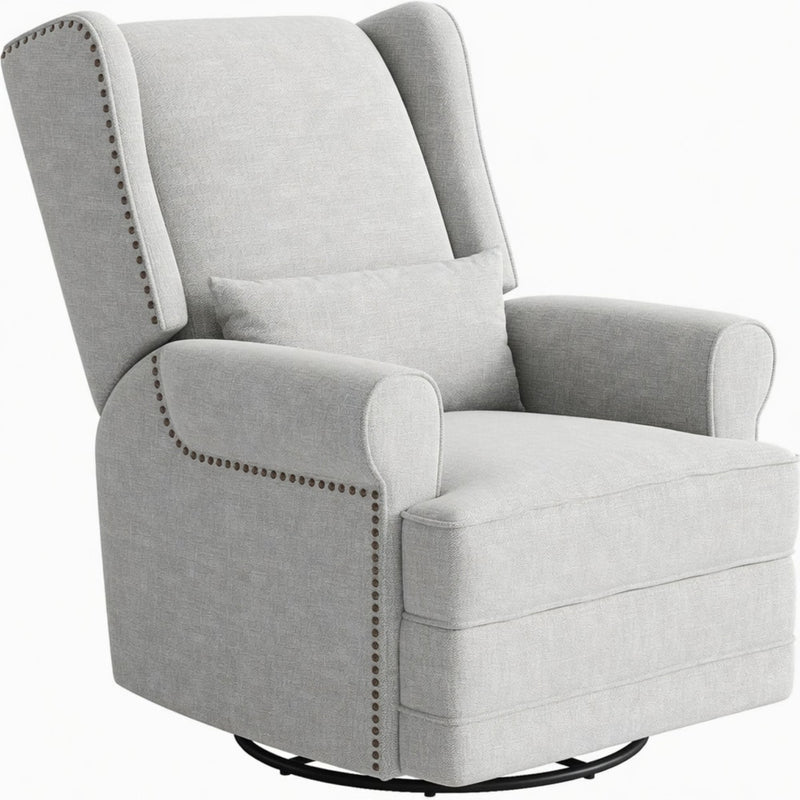 Extra Wide Swivel Recliner Glider Chair With Footrest