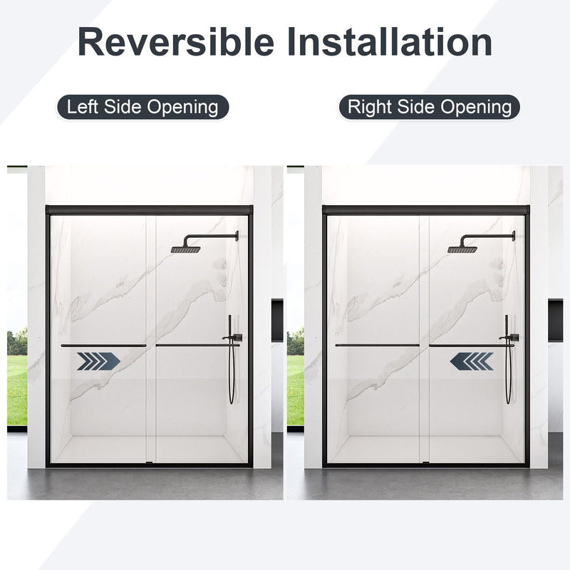Modern Semi Frameless Double Sliding Shower Door