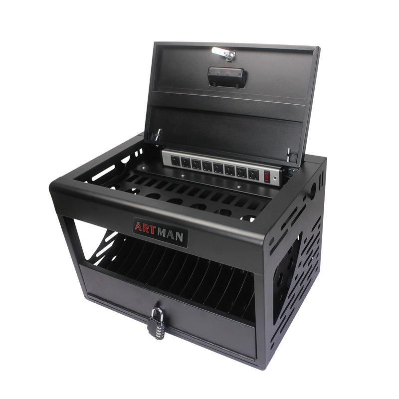 16 Bay Charging Cabinet For Laptop book, Locking Charging Station