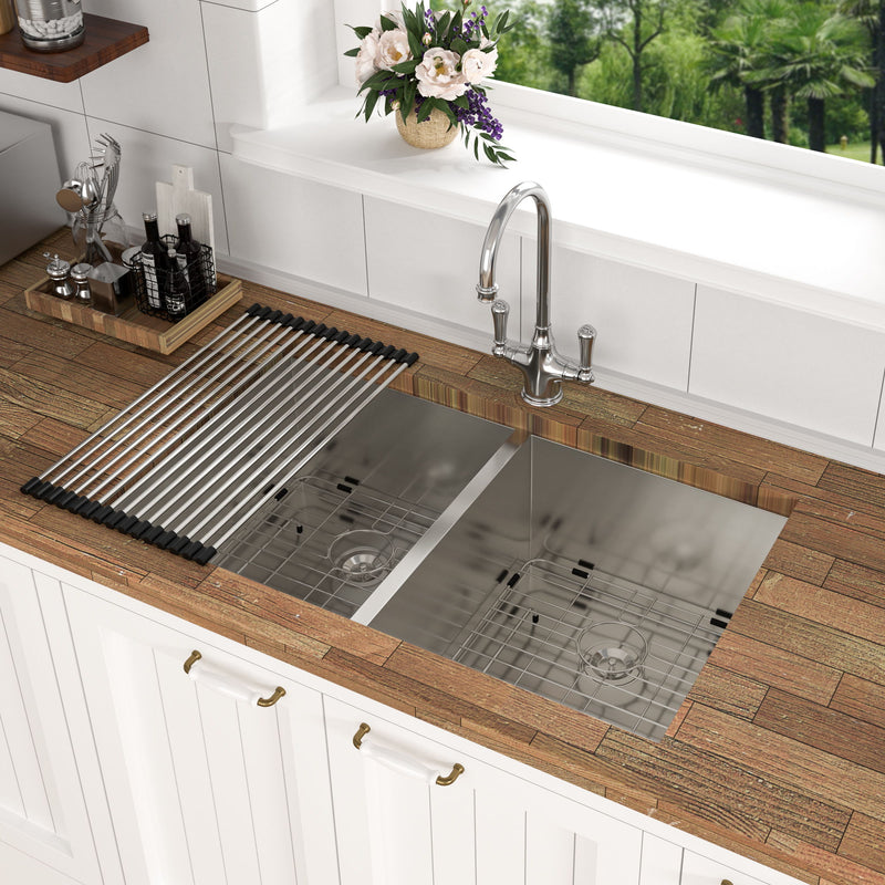 Modern Double Bowl Undermount Sink Design With 10" Deep Basins