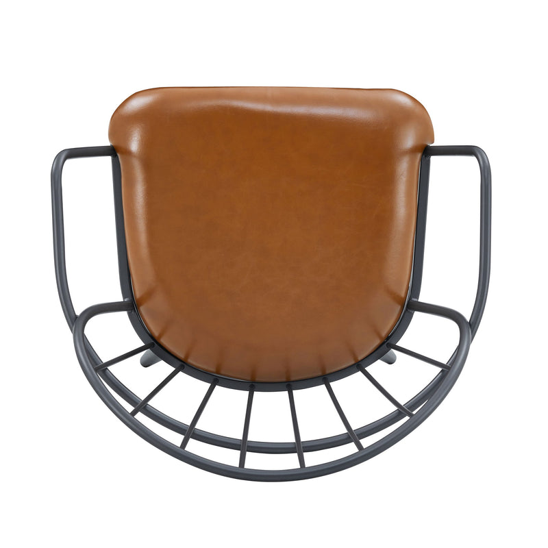 Industrial Inspired Upholstered Dining Chair Set With Metal Legs (Set of 2) - Brown