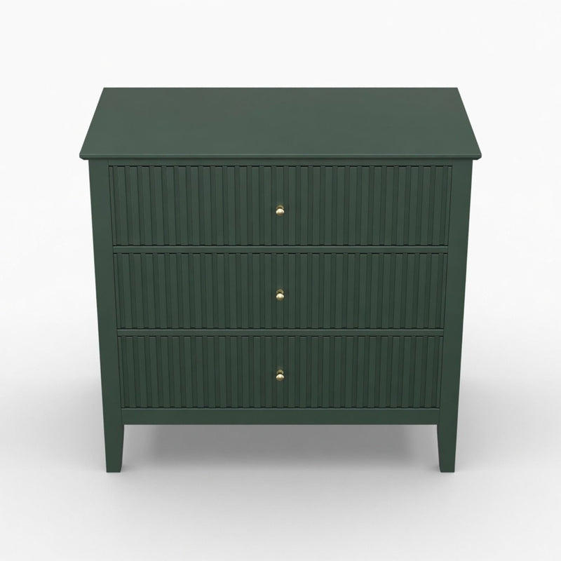 Fluted 3 Drawer Nightstand With Soft Close Slides