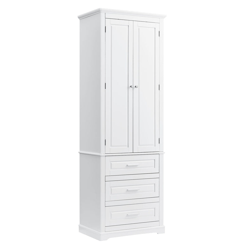 Tall Storage Cabinet With 3 Drawers For Bathroom