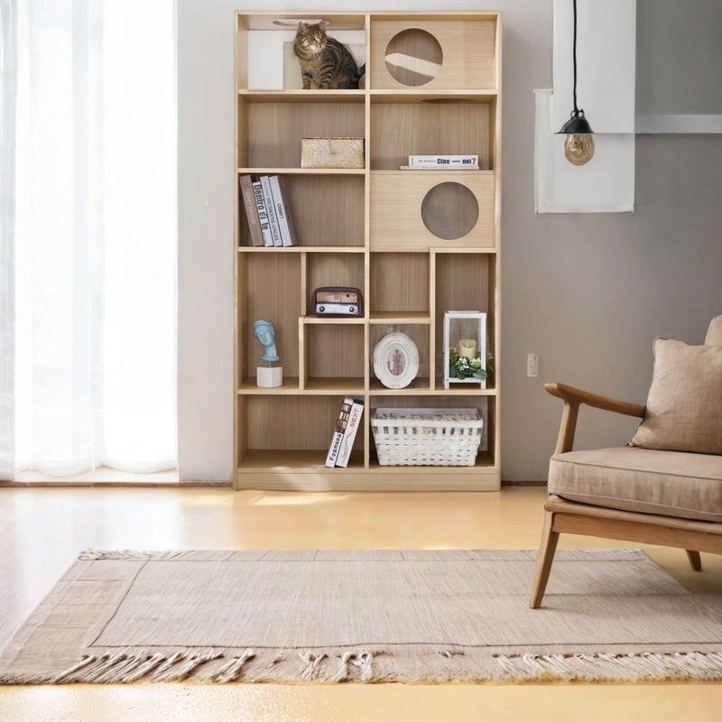 Furniture Style Cat Bookcase Cat Tree Shelves - Natural