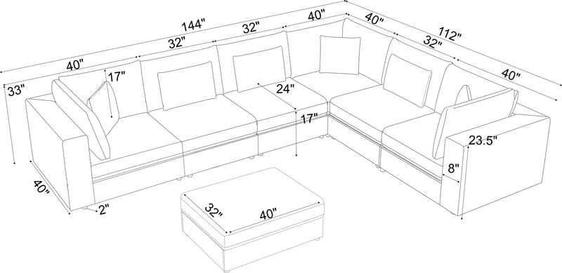 Upholstered Modular Sectional & Custom Configuration
