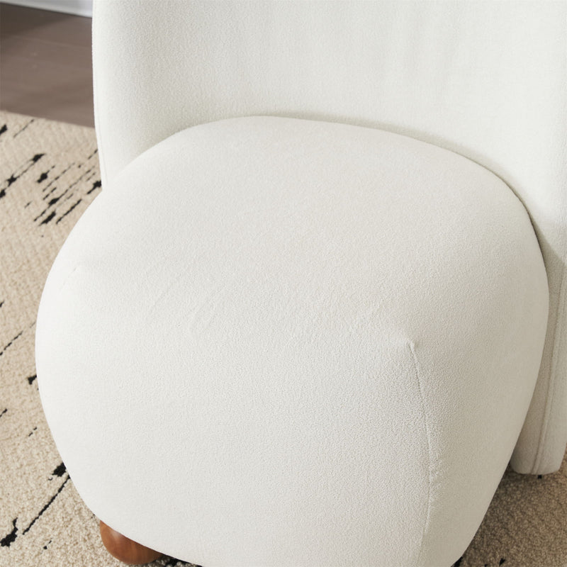 Modern Low Back Accent Upholstered Armless Living Room Chairs, Round Feet