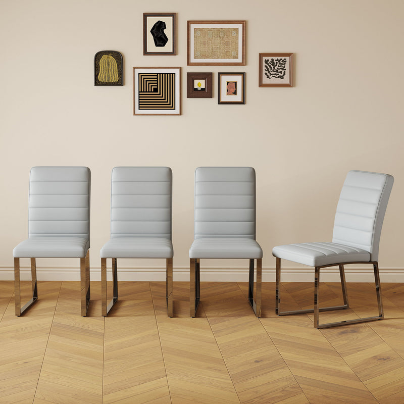 Oversized Dining Chairs (Set of 4) - Light Gray