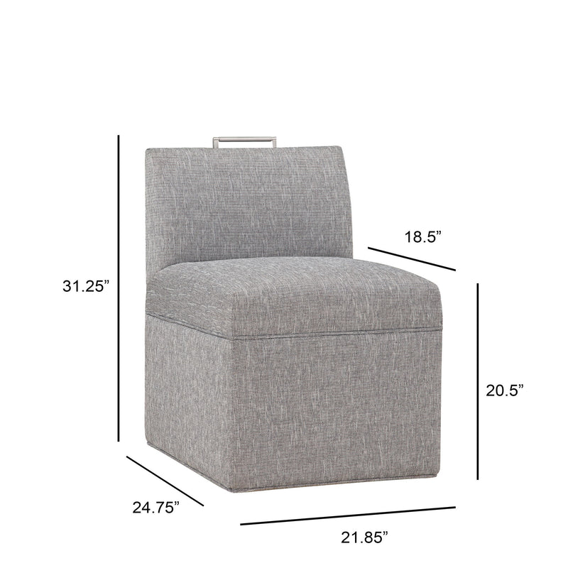 Della - Upholstered Castered Chair - Gray