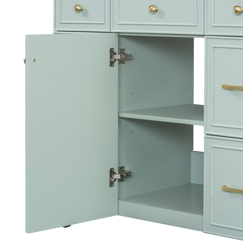 Bathroom Vanity With Ceramic Sink, Soft Close Doors, Adjustable Shelves