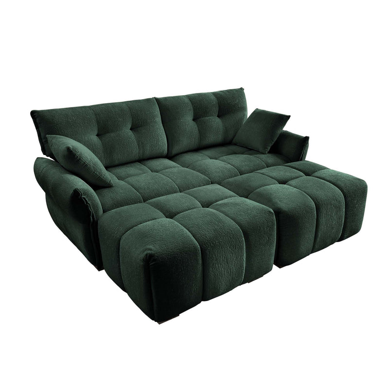 Sofa Set With Ottoman And Pillows, Textured, High Resilience Cushions