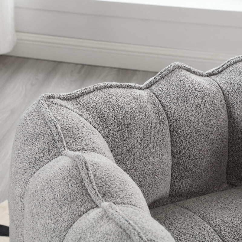 Soft Bean Bag Chair With High Resilient Foam (Chips) - Gray