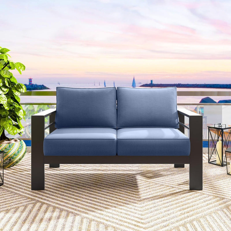 All-Weather Patio Loveseat With Thick Cushions