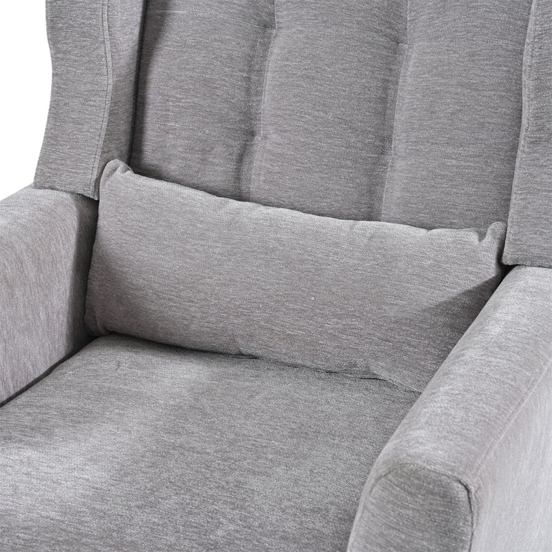 Modern Accent Chair, Arm Chairs For Living Room, Upholstered Mordern Armchair, Comfy Soft Padded Lounge Chair In Small Space, Bedroom, With Pillow, Solid Wood Leg
