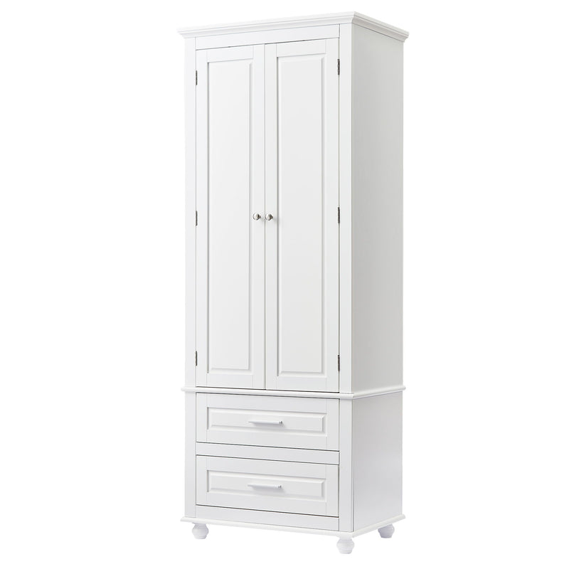 Tall Storage Cabinet With 2 Drawers For Bathroom