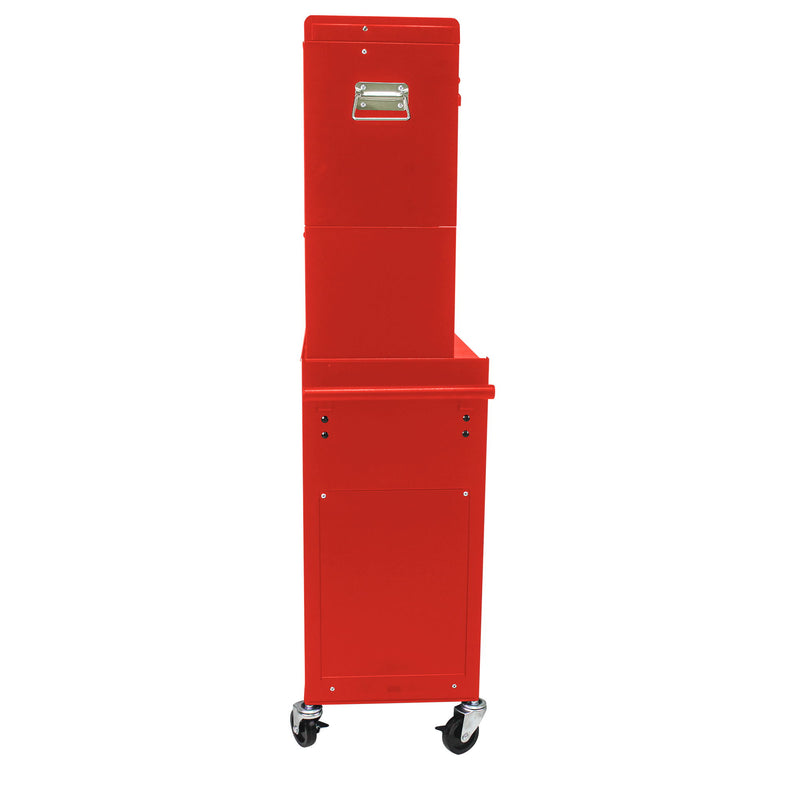6 Drawer Lockable Tool Cabinet On Wheels, Steel Rolling Tool Chest With Detachable Toolbox