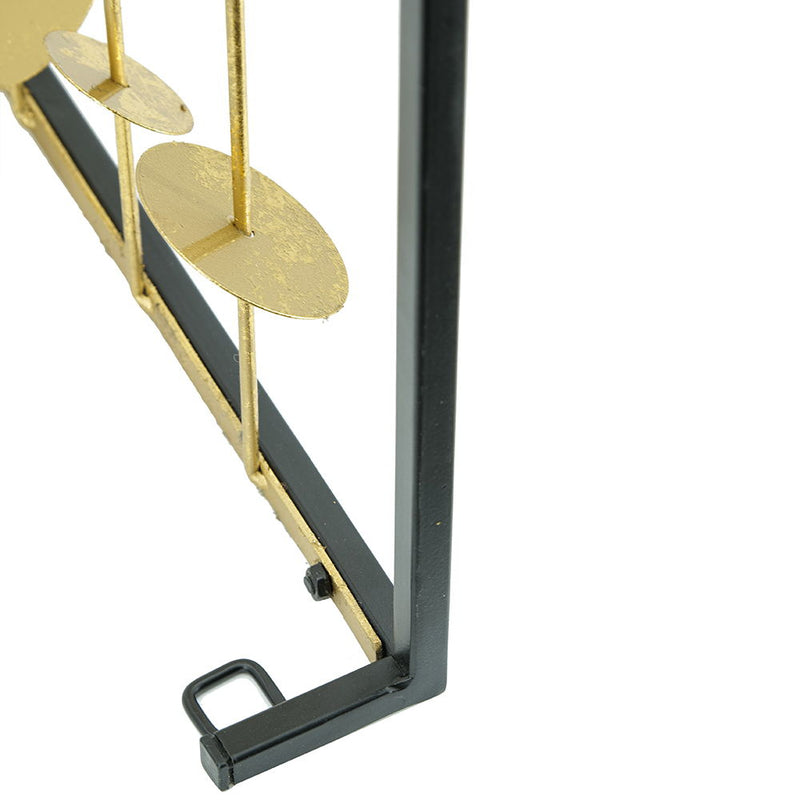 Metal Decorative Wall Art With Frame, Wall Decor For Living Room (Set of 3) - Gold
