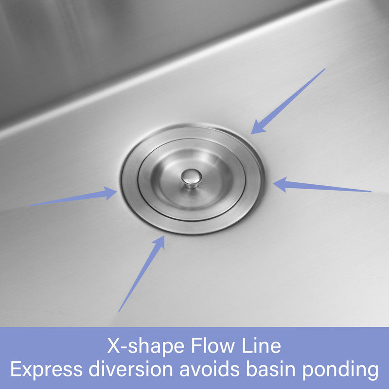 Modern Undermount Stainless Steel Kitchen Sink 16 Gauge, Deep Single Bowl