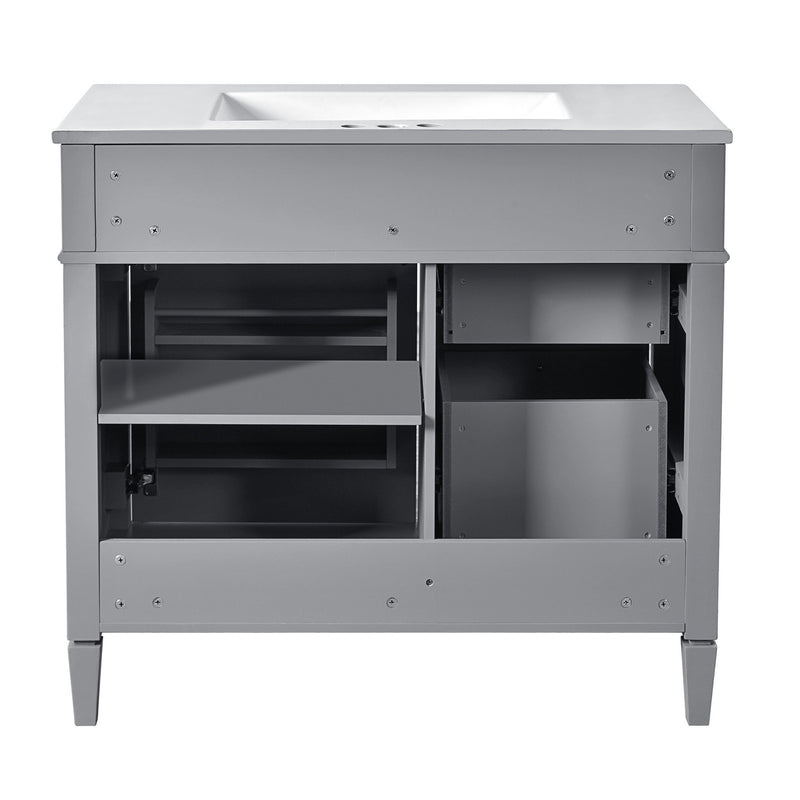 Bathroom Vanity With Top Sink, 2 Drawers And Tip Out Drawer