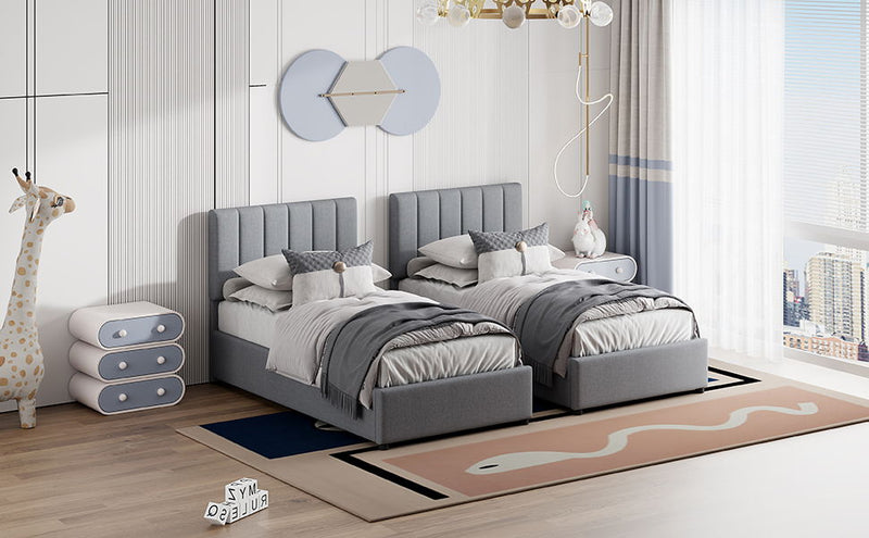 Upholstered Platform Bed With A Hydraulic Storage System