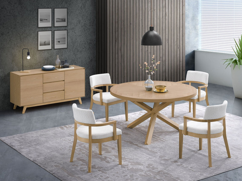 Kasem - Round Table With Matching Chair Dining Room Set