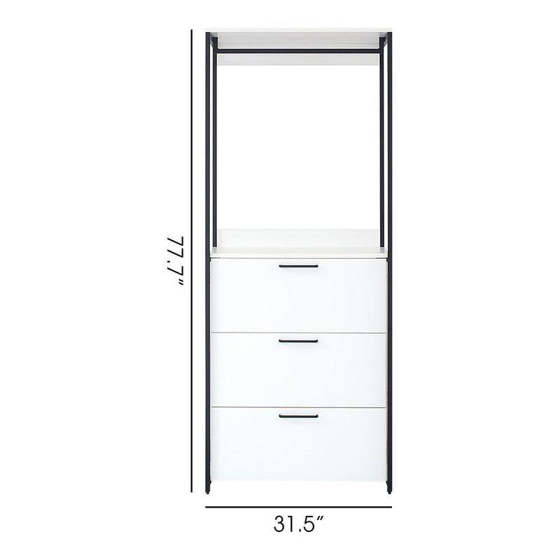 Fiona - Contemporary Wood And Metal Walk In Closet With Drawers