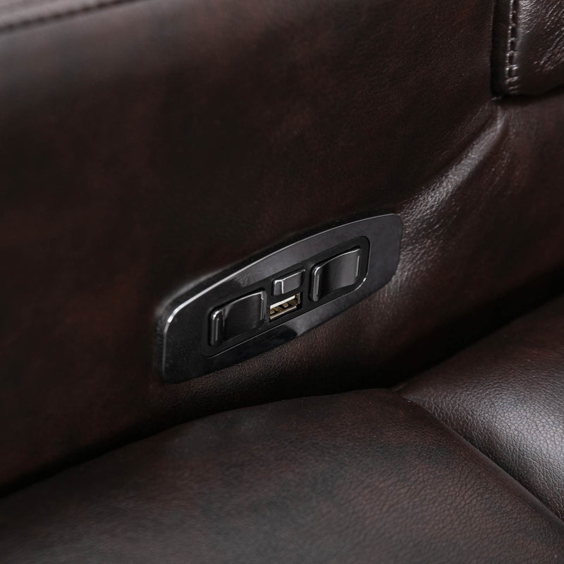 Power Recliner With Storage Arms, Cupholders, Swivel Tray Table And Cell Phone Stand - Brown