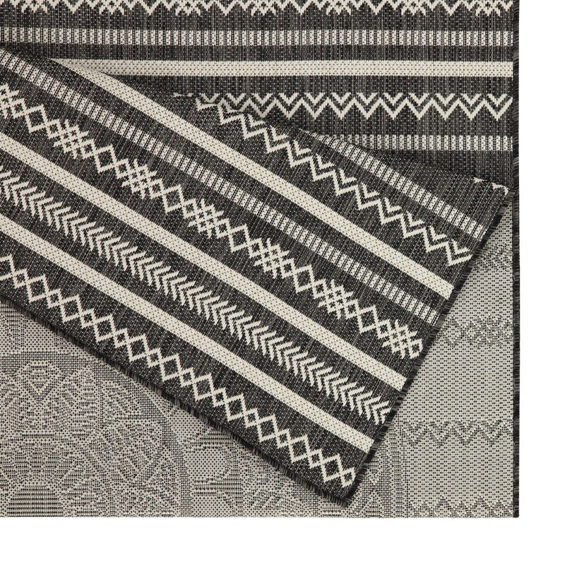Sunshine - 5'3" X 7'3" Indoor, Outdoor Area Rug - Anthracite - Polypropylene