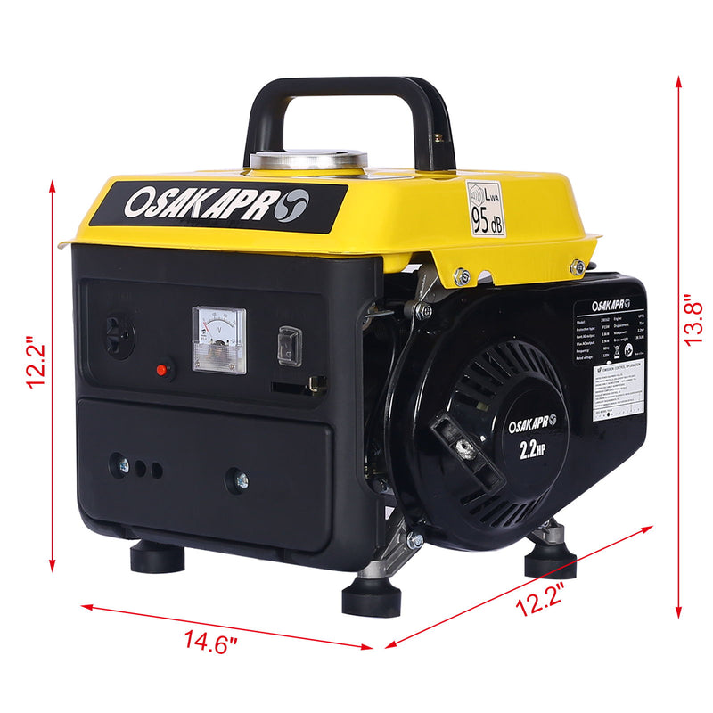 Portable Outdoor Generator Low Noise Gas Powered For Home Use - Yellow