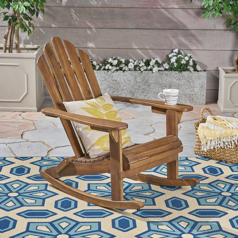 Echoes - Outdoor Acacia Wood Adirondack Rocking Chair