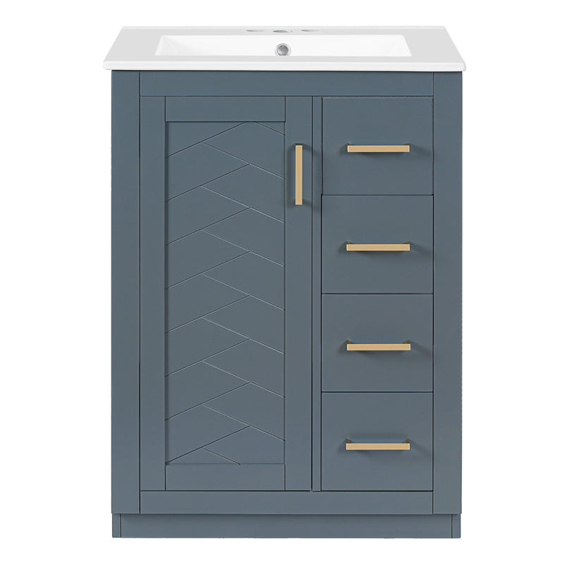 Modern Bathroom Vanity With 1 Door And 3 Drawers