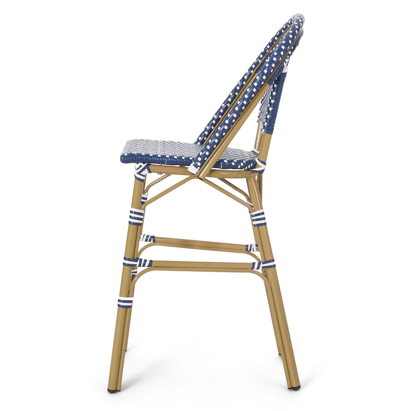 Outdoor Pe Rattan French Barstool Set