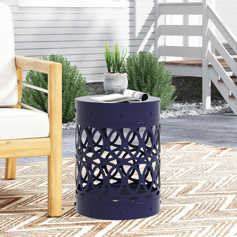 Outdoor Metal Large End Table, Modern Design