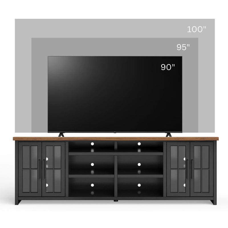 Essex - TV Stand Console For TVs Up To 100" - Black / Whiskey