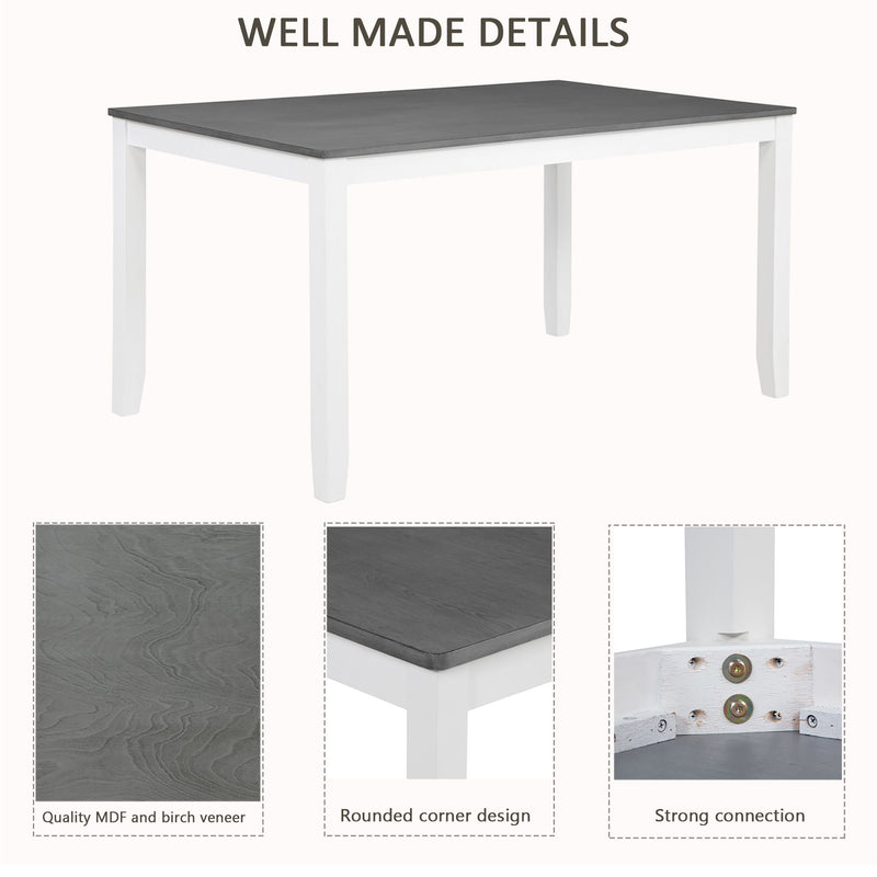 6 Piece Dining Table Set With Bench And Chairs