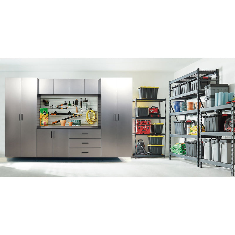 Astro Series - Wall Mounted Base, Drawer Storage Cabinet With Soft Closing Features - Metallic Gray