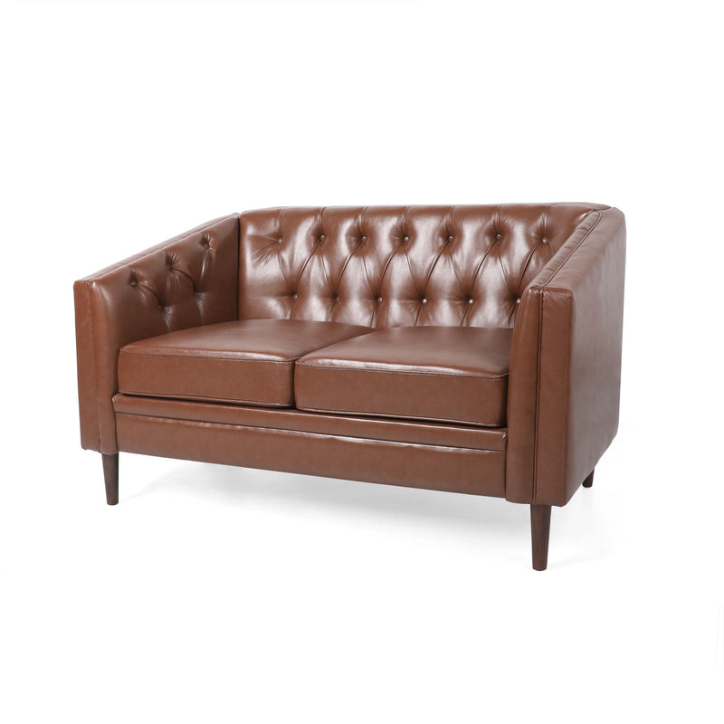 Sophisticated Loveseat With Diamond Stitched Detailing