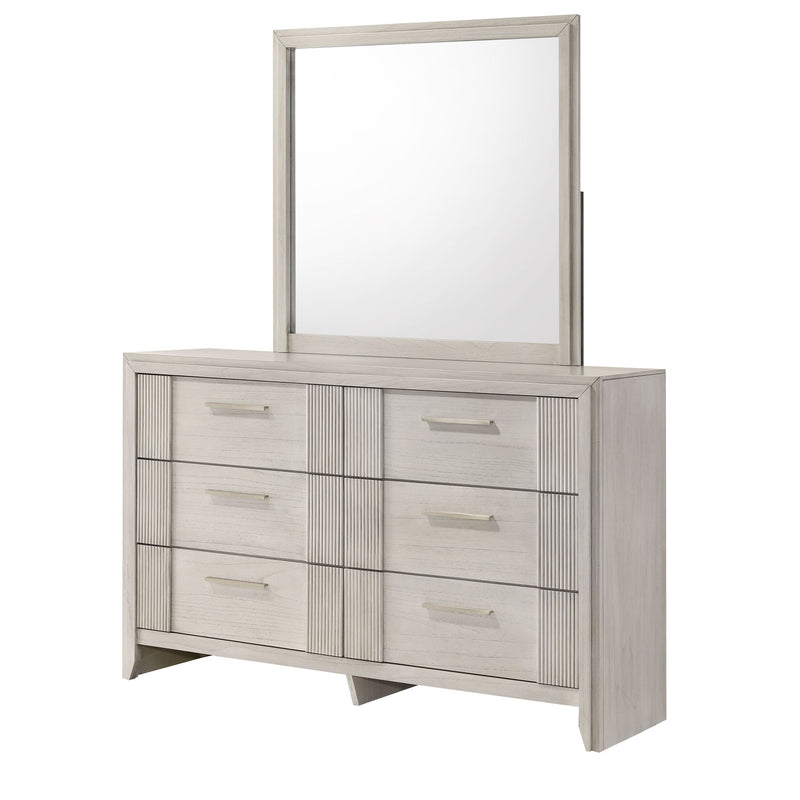 6 Drawer Storage Dresser Furniture - Antique White