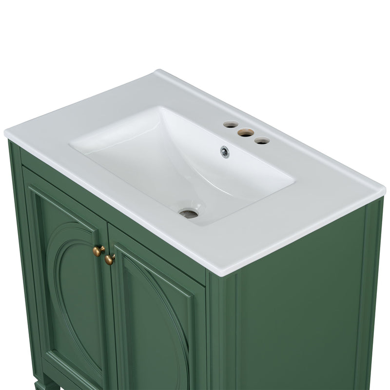 Bathroom Vanity With Sink With 2 Doors And Adjustable Shelf