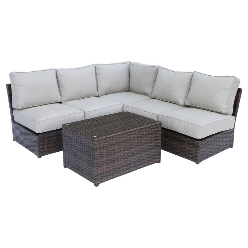 Handcrafted 4 Person Outdoor Seating Group With Plush Cushions - Espresso