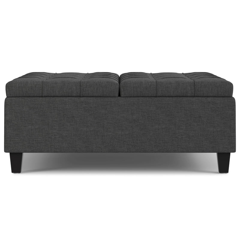 Harrison - Multifunctional Large Square Coffee Table Storage Ottoman - Gray