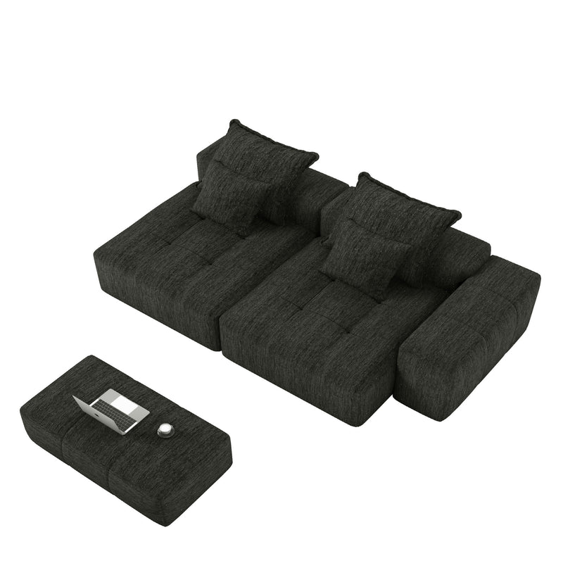 Modern Oversized Diy Combination, Modular Sectional Sofa With Pillows