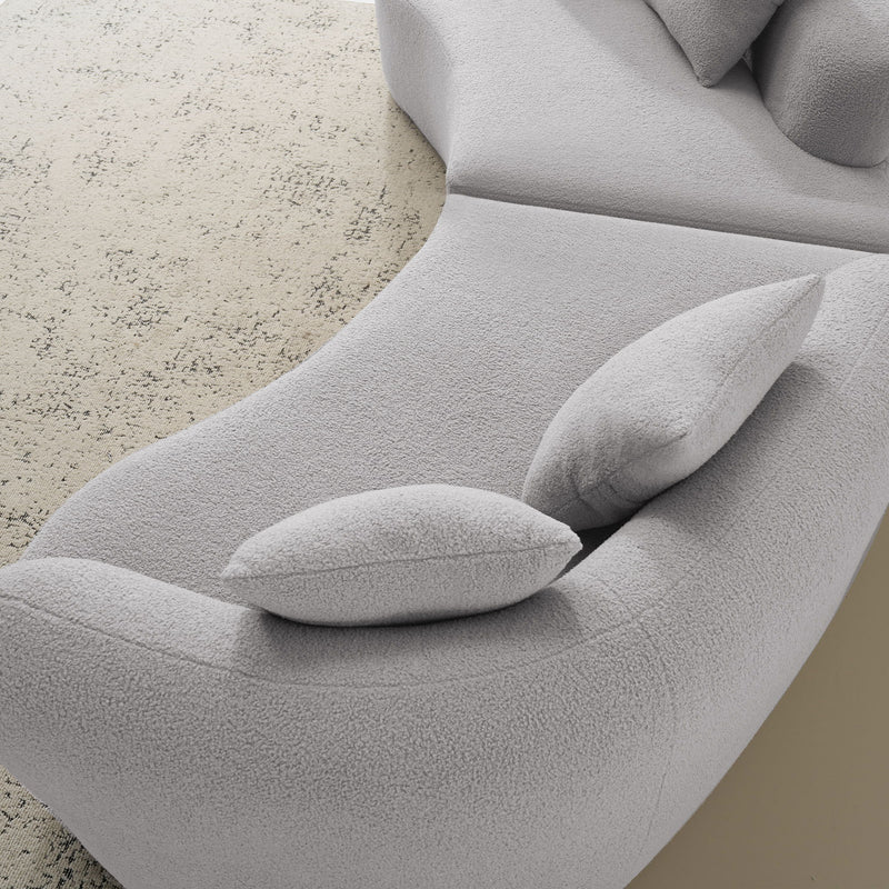 Curved 4 Seater Sofa For Small Spaces - Gray