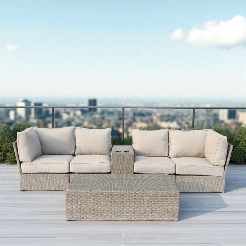 Stylish Modular Wicker Patio Seating Group